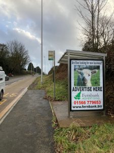 Axminster Advertising Shelter 301 Panel 4 Chard Road, opposite First Avenue (outbound)