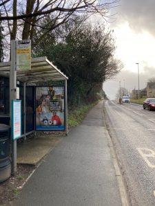 Axminster Advertising Shelter 302 Panel 3 Chard Road, adjacent First Avenue (inbound)