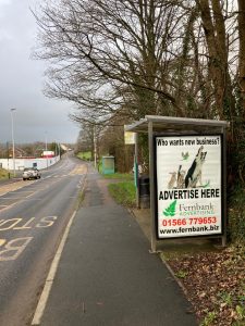 Axminster Advertising Shelter 302 Panel 4 Chard Road, adjacent First Avenue (inbound)