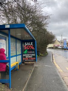 Barnstaple Advertising Shelter 13 Panel 3 Bickington Road near North Lane