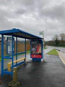 Barnstaple Advertising Shelter 18 Panel 3 Mill Hill adjacent Taw Meadow Crescent