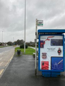 Barnstaple Advertising Shelter 18 Panel 4 Mill Hill adjacent Taw Meadow Crescent