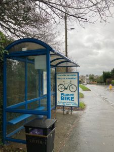 Barnstaple Advertising Shelter 40 Panel 3 A3125 Bickington Road adjacent Woodville near Sticklepath School Field