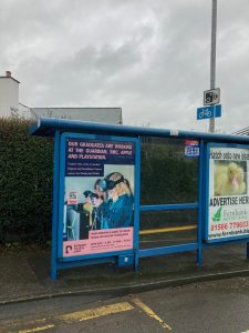 Barnstaple Advertising Shelter 46 Panel 1 Sticklepath Hill adjacent Westfield Avenue