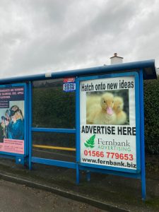 Barnstaple Advertising Shelter 46 Panel 2 Sticklepath Hill adjacent Westfield Avenue