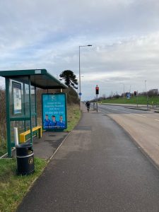 Clyst Honiton Advertising Shelter 62 Panel 3 adjacent Lidl Distribution and Chillpark Brake Road