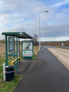 Clyst Honiton Advertising Shelter 63 Panel 3 opposite Lidl Distribution and Chillpark Brake Road