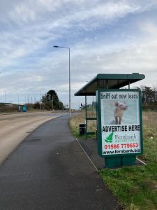 Clyst Honiton Advertising Shelter 63 Panel 4 opposite Lidl Distribution and Chillpark Brake Road