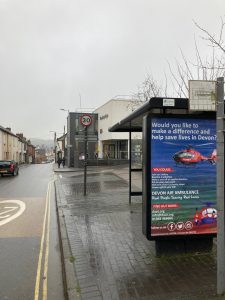 Cullompton Advertising Shelter 14 Panel 4 B3181 Exeter Hill outside Cullompton Library