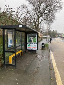 Cullompton Advertising Shelter 6 Panel 3 Exeter Road near Meadow Lane