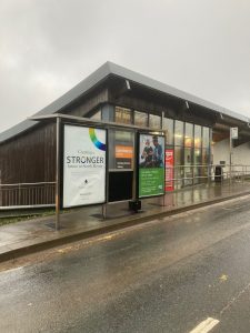 Dartmouth Advertising Shelter 511 Panel 1 A3122 outside Sainsburys