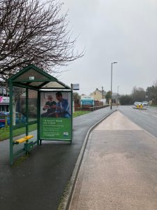 Dawlish Advertising Shelter 801 Panel 3 A379 Exeter Road adjacent Shutterton Industrial Estate near Sainsburys