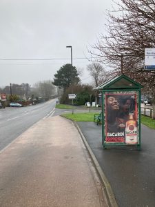 Dawlish Advertising Shelter 801 Panel 4 A379 Exeter Road adjacent Shutterton Industrial Estate near Sainsburys