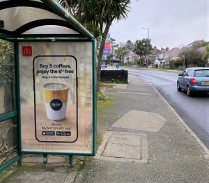 Falmouth Advertising Shelter 12 Panel 3 Draceana Avenue adjacent ESSO