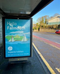 Falmouth Advertising Shelter 14 Panel 3 Falmouth Road opposite Ponshardon Park and Float