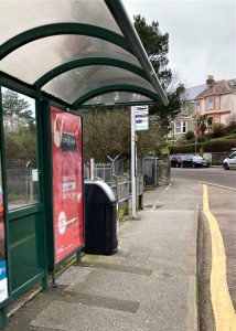 Falmouth Advertising Shelter 22 Panel 2 Bar Road adjacent Maritime Museum car park