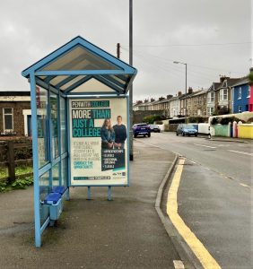 Hayle Advertising Shelter 16 Panel 3 B3301 opposite Church adjacent North Quay Bridge