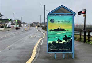 Hayle Advertising Shelter 16 Panel 4 B3301 opposite Church adjacent North Quay Bridge