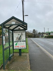 Holsworthy Advertising Shelter 42 Panel 3 A3072 opposite Pins Park