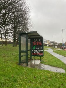 Ivybridge Advertising Shelter 4 Panel 3 Exeter Road adjacent Cole Lane