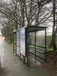 Ivybridge Advertising Shelter 5 Panel 1 Exeter Road adjacent Rue St Pierre