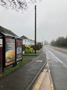 Kingskerswell Advertising Shelter 705 Panel 1 A380 opposite Manor Gardens adjacent Hare and Hounds Pub