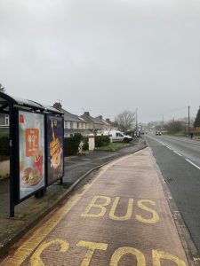 Kingskerswell Advertising Shelter 708 Panel 1 A380 adjacent Manor Gardens