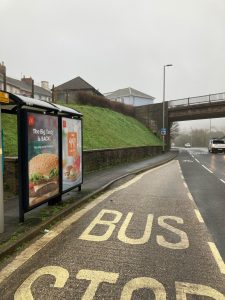 Kingskerswell Advertising Shelter 709 Panel 1 A380 adjacent Water Lane