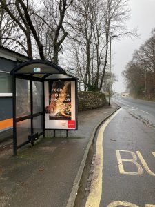 Kingskerswell Advertising Shelter 712 Panel 3 A380 adjacent Moor Park Road