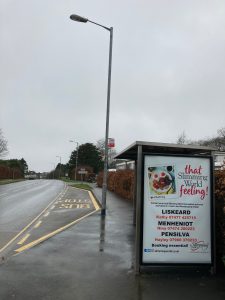 Liskeard Advertising Shelter 90 Panel 4 A390 adjacent Quimperle Way