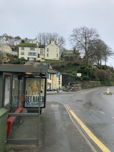 Looe Advertising Bus Shelter Station Road opposite Train Station