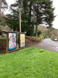 Minehead Advertising Shelter 5 Panel 1 Porlock Road adjacent Woodcombe Lane