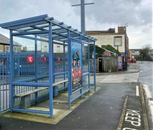 Newquay Advertising Shelter 668 Panel 1 Manor Road Newquay Bus Station (outside small shelter)