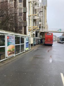 Newton Abbot Advertising Shelter 604 Panel 1 and 2 Bus Station