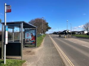 Padstow Advertising Shelter 75 Panel 3 A389 adjacent Padstow School opposite TESCO
