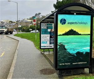 Penzance Advertising Shelter 6 Panel 4d Chyandour Cliff near TESCO