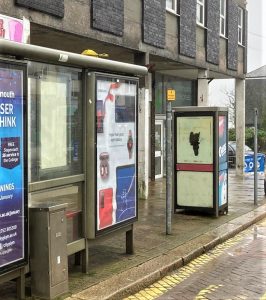 Saltash Advertising Shelter 1 Panel 2 Fore Street near North Street adjacent Barbers