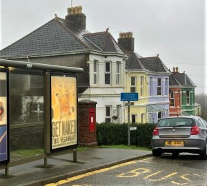 Saltash Advertising Shelter 3 Panel 2 New Road junction Adit Lane