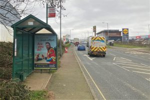 Saltash Advertising Shelter 52 Panel 3 Callington Road opposite Lidl and McDonalds
