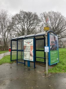 Tavistock Advertising Shelter 2 Panel 4 Plymouth Road opposite Lidl adjacent Hawthorn Road