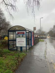 Tavistock Advertising Shelter 3 Panel 3 Plymouth Road adjacent Lidl opposite Hawthorn Road