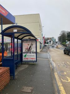 Teignmouth Advertising Shelter 20 Panel 3 Bitton Park Road outside TESCO Metro