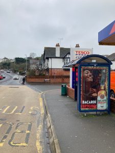 Teignmouth Advertising Shelter 20 Panel 4 Bitton Park Road outside TESCO Metro