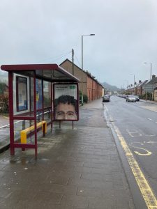 Tiverton Advertising Shelter 1 Panel 3 West Exe South near Bridge Street