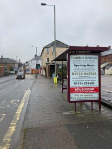 Tiverton Advertising Shelter 1 Panel 4 West Exe South near Bridge Street