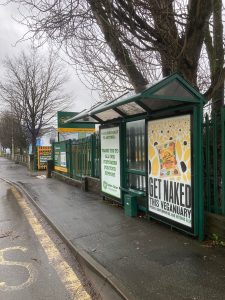 Totnes Advertising Shelter 501 panel 2 A385 Station Road outside Travis Perkins