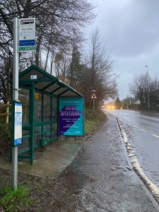 Totnes Shelter 502 Panel 3 A385 ASHBURTON ROAD Opposite King Edwards School (Outbound)