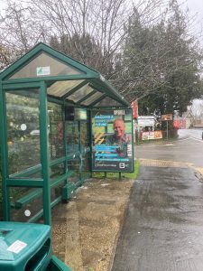 Totnes Advertising Shelter 504 panel 3 A385 Ashburton Road adjacent Train Station