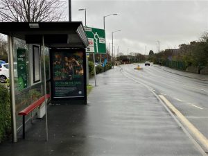 Truro Advertising Shelter 22 Panel 3 A390 Tresawls Road outside ALDI