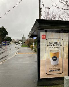 Truro Advertising Shelter 22 Panel 4 A390 Tresawls Road outside ALDI